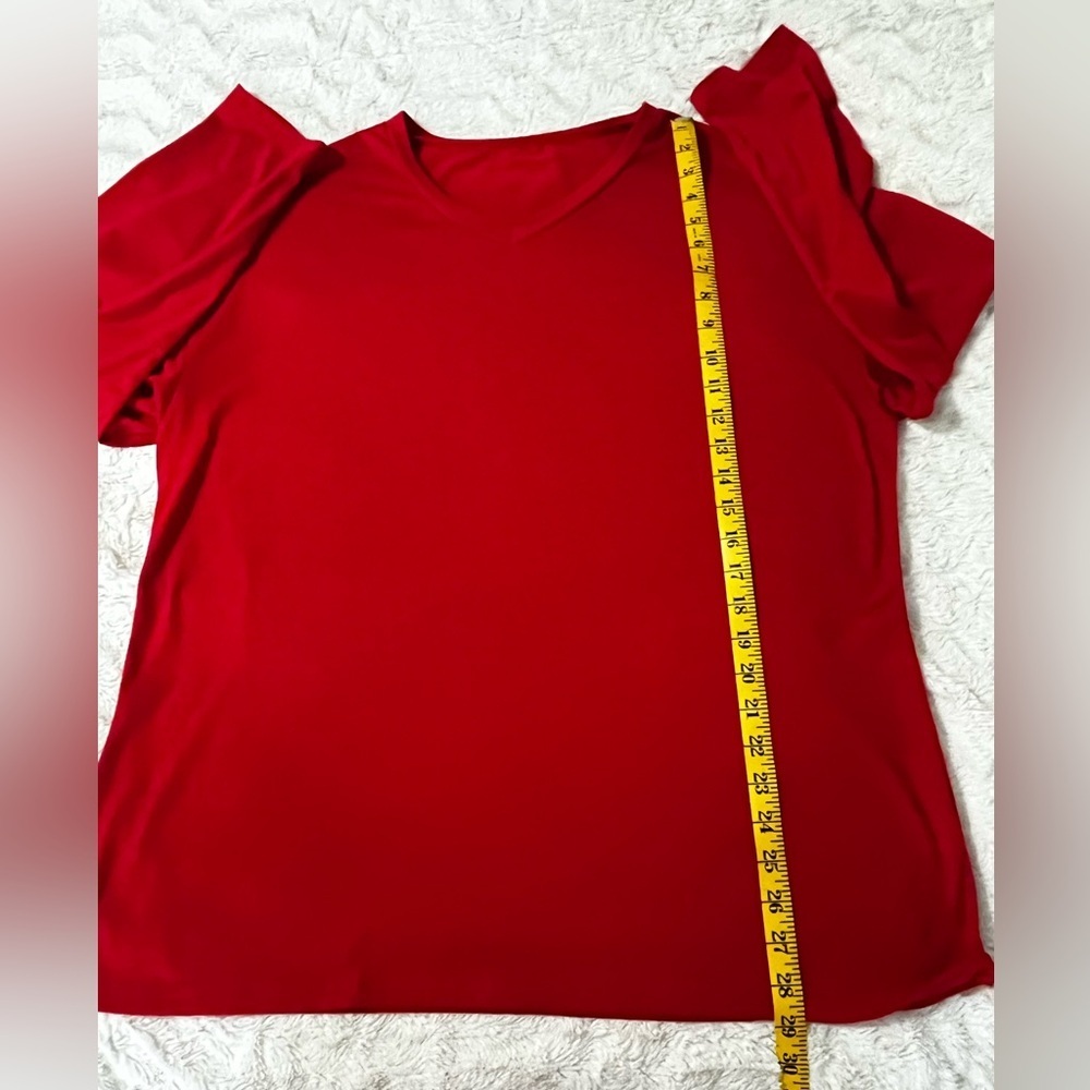 Elegant Red Long Sleeve Women's Top 1XL - Picture 6 of 6